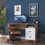 Hanah Home HA109 - 2633 Escritorio de estudio Nogal y Blanco